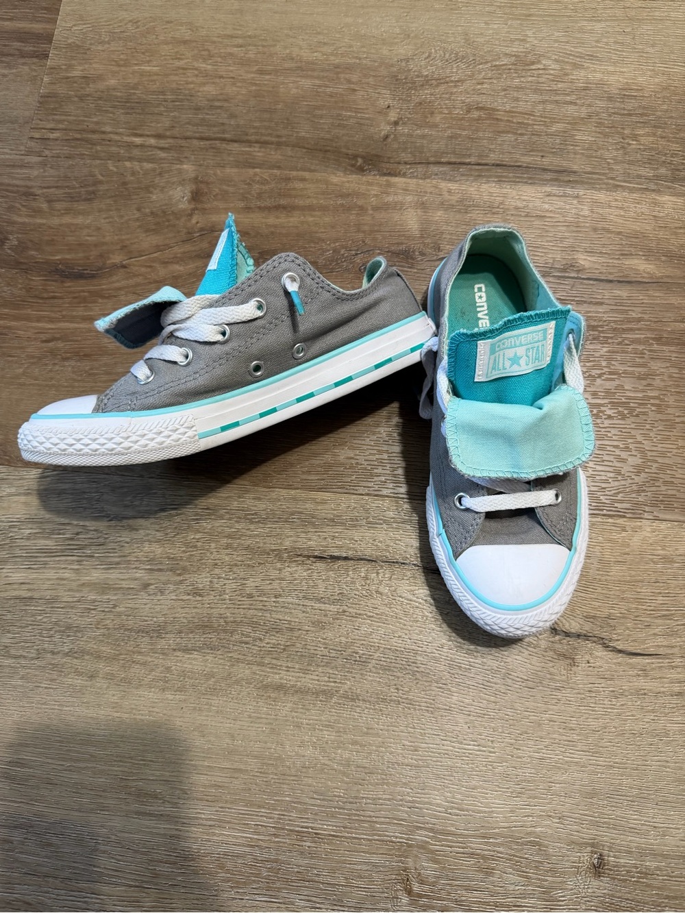 Kids Teal & Gray Low-Top Converse Sneakers